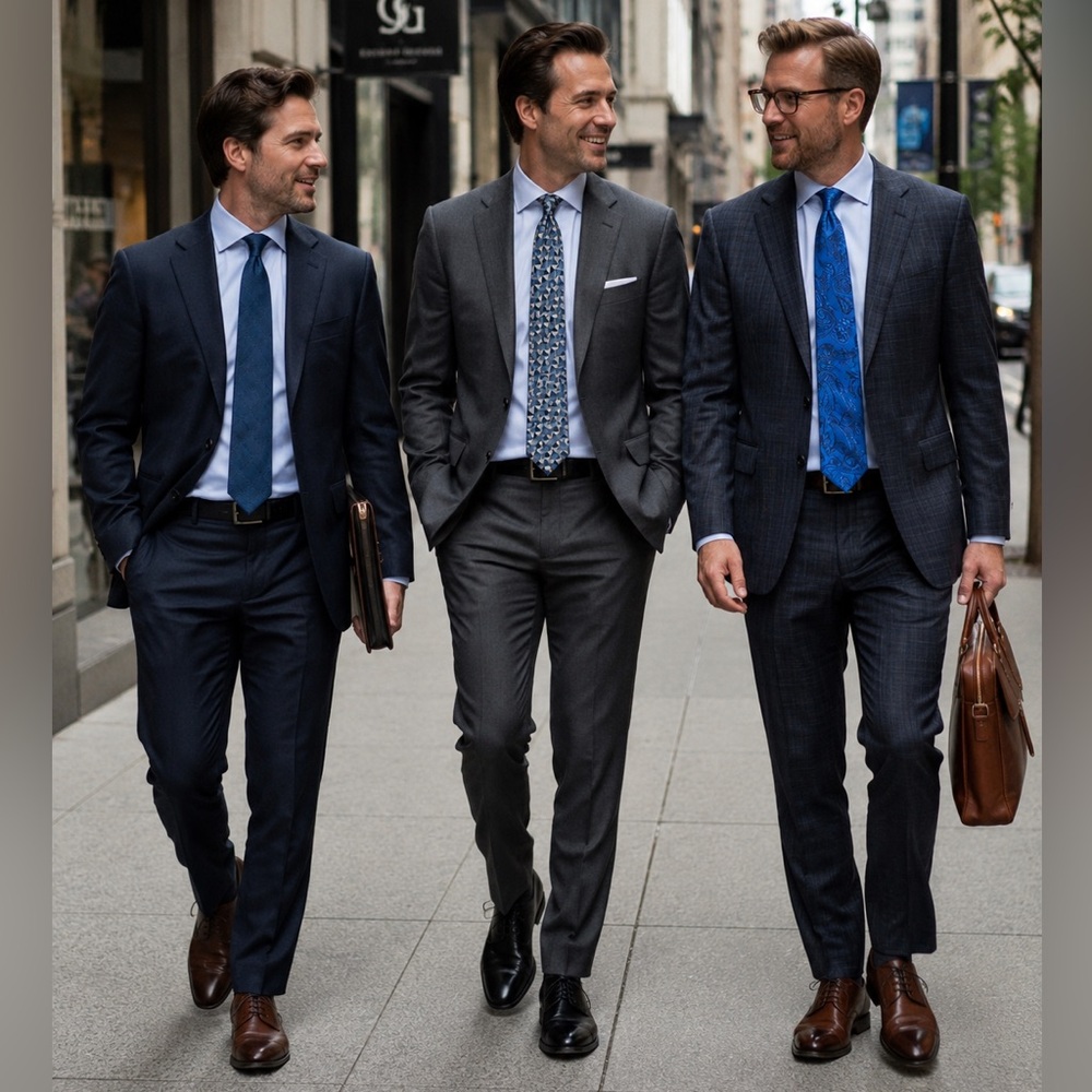 Men’s Blue Tone Tie Collection In Various Patterns of Blues / Grays / Blacks